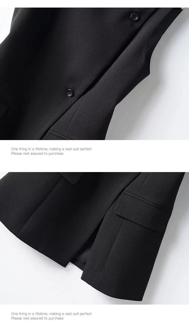Temperament Women's Sleeveless Suit Vest Jacket 2026 Summer Ladies Irregular Waistcoat With lining  Loose Korean Female Tops