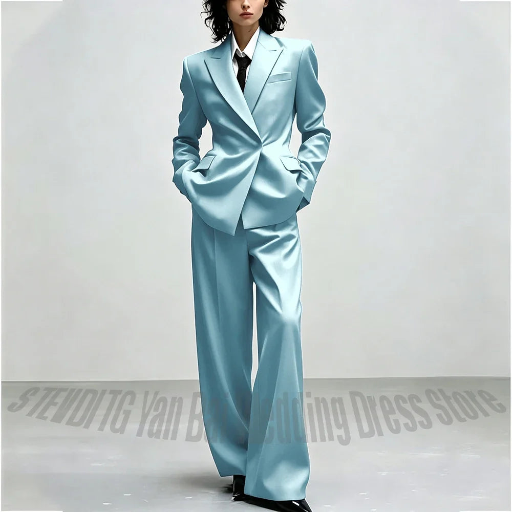 Casual Women Suit Trendy Solid Black Long Sleeve Lapel Straight Fashion Jacket Pants All-Match Shopping Street Style Daily Wear