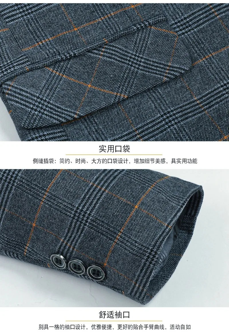 Blazer Men Fashion Premium Business Outdoor Gentleman Striped Stylishly Versatile British Style Casual Host of A Wedding Blazer