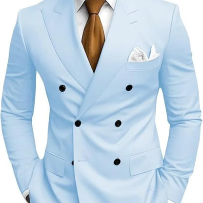 Wedding 2-Pieces Slim Fit Formal Business Notch Lapel Blazer Tuxedo Groomsmen Set with Jacket Pant Men's Suit