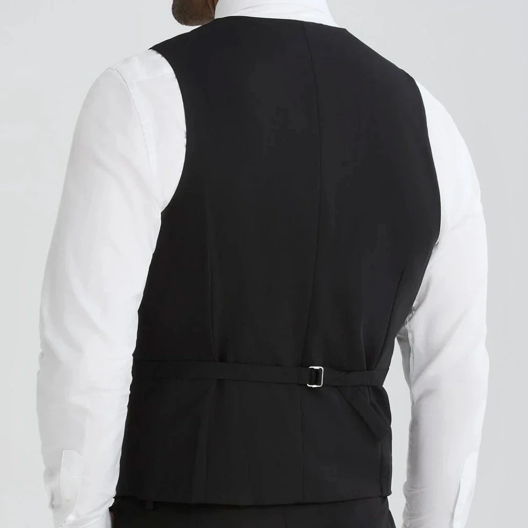 Men's Formal Vest Single Button Lapel Waistcoat for Wedding Banquet and Business