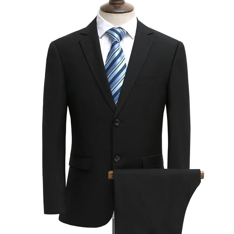 Men's Smart Casual 2-Piece Suit Set – Single Breasted Blazer and Trouser for Travel and Business