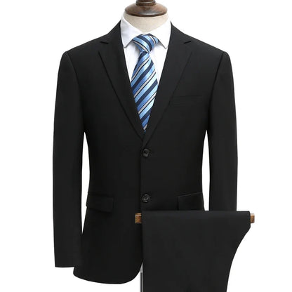 Men's Smart Casual 2-Piece Suit Set – Single Breasted Blazer and Trouser for Travel and Business