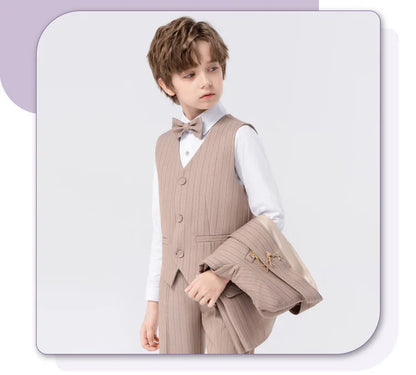 Flower Boys Wedding Suit Set Spring Kids Birthday Photograhy Outfit Children's Piano Host Speech Chorus Performance Costume