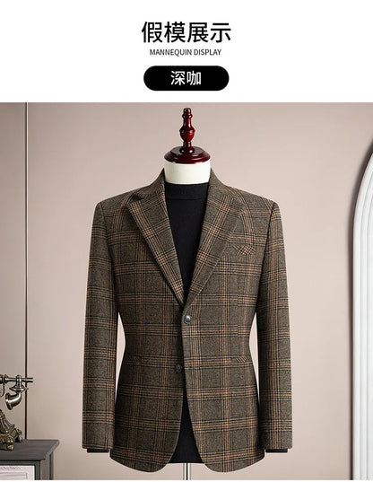 2026 Spring Wool Suit Jacket for Men High Quality Casual Business Formal Jacket Slim Fit Wedding Groom Blazers Masculino