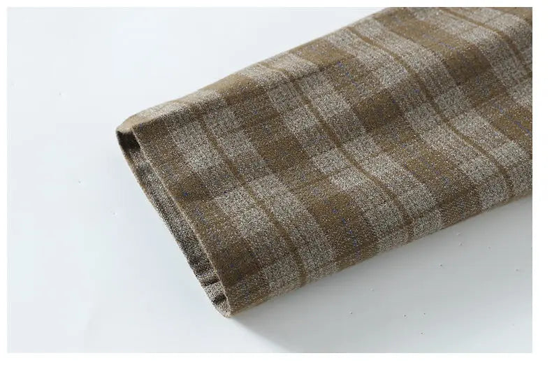 Men's Smart Casual Plaid Blazer – Single Breasted, Slim Fit, Spring Autumn