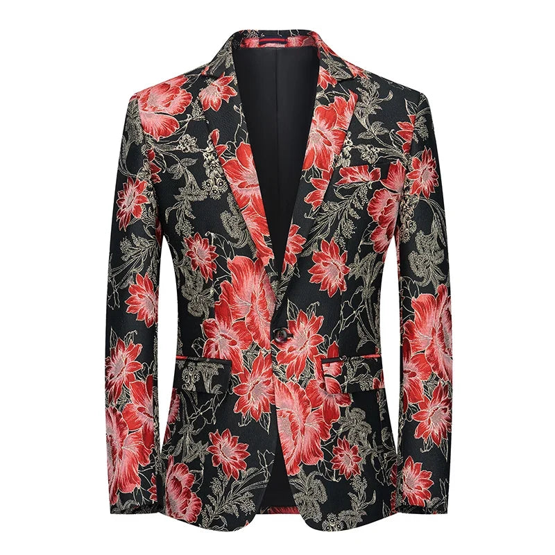 Men's High-Quality Fashion Suit Handsome Personality Stage Performance Banquet Business Casual Wear