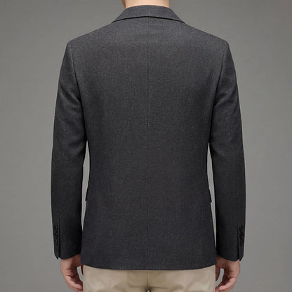 Men's Premium Thin Blazer Spring Summer Solid Color Breathable Cotton Linen Blend Business Casual Jacket Minimalist Office Urban