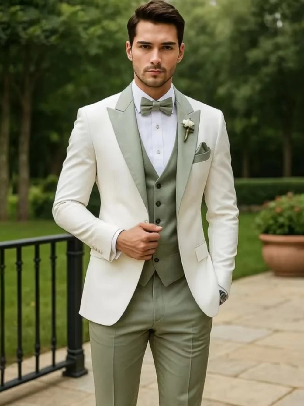 High Quality Men's Color-blocked Suits 3 Pieces For Formal Occasion Classy Peak Lapel Suit Set For Man Business Outfit XS-6XL