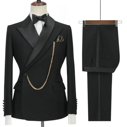 Groom dress suit lapel Men's suit Business Ball Wedding Casual fashion 2 piece set