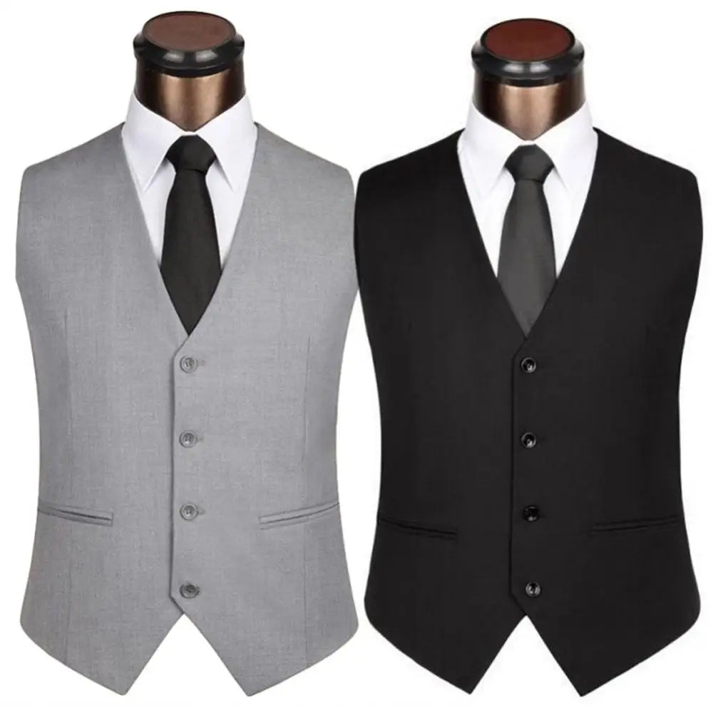 Men's Suit Vest – Single Breasted Slim Fit Dress Waistcoat for Formal & Smart Casual Occasions