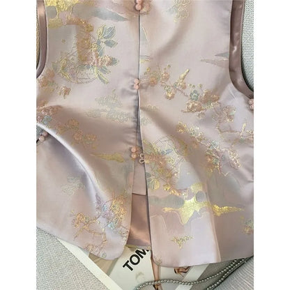 New Chinese Women's Waistcoat Vest Spring Autumn Retro Sleeveless Vest Jacket Coat Fashion Female Casual Tops Chaleco Mujer