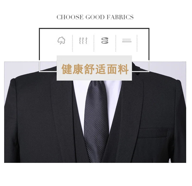 Men's Slim Fit Suit – Smart Casual Single Breasted Office & Wedding Suit