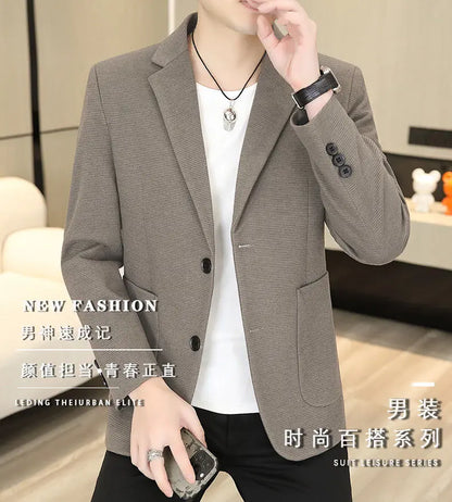 Blazer Men Business Gentleman Leisure Korean Wedding Fashion Trend, Slimming, Versatile, High-end Casual, High-end Woolen Blazer