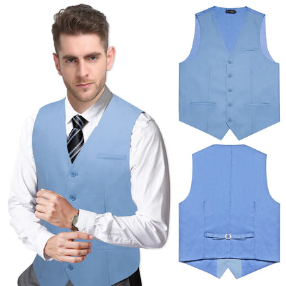 Men's Suit Vest – Solid Formal Waistcoat for Wedding, Party & Business Wear