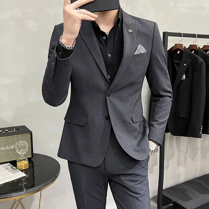 Men's Slim Fit Wedding Suit – Blazer & Pants Set