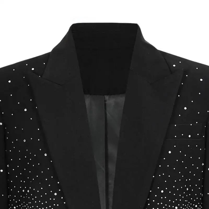 Spring Autumn New Women Niche Design Streetwear Stylish Blazer Fashion Decorated Diamonds Versatile Slimming Jackets HK9494