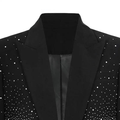 Spring Autumn New Women Niche Design Streetwear Stylish Blazer Fashion Decorated Diamonds Versatile Slimming Jackets HK9494