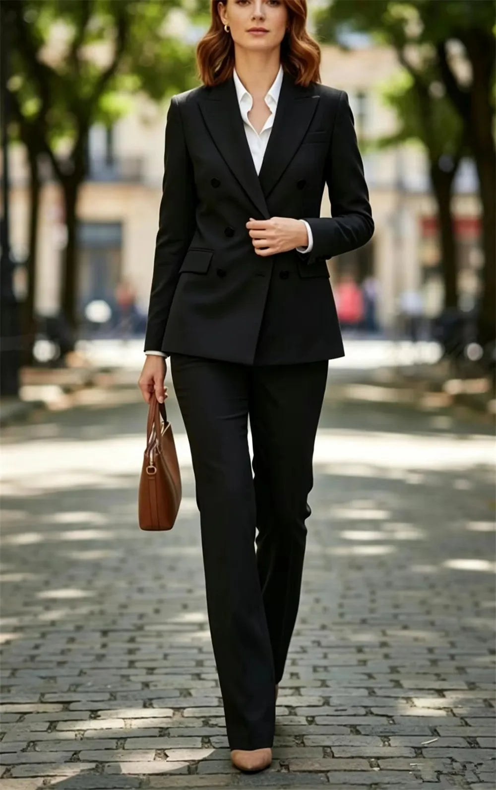 Red Women's Suits Elegant Pantsuit Double Breasted Jacket Wedding Outfit Female Clothing Office Lady Blazer Set (Jacket+Pants)