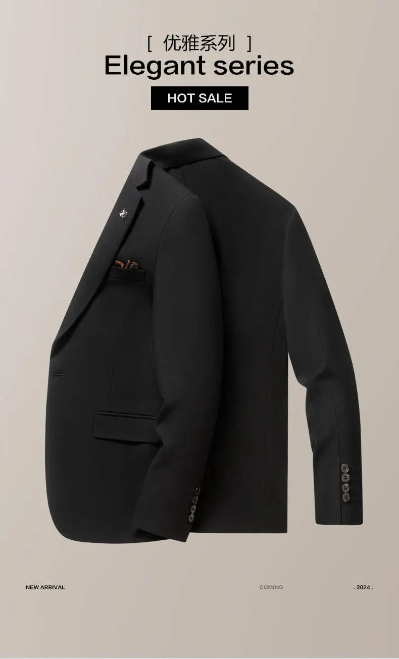 Blazer's New Men's Fashion Outdoor Travel Camping Youth Wedding Versatile, Hosting Campus Slimming Casual Korean Version Blazer