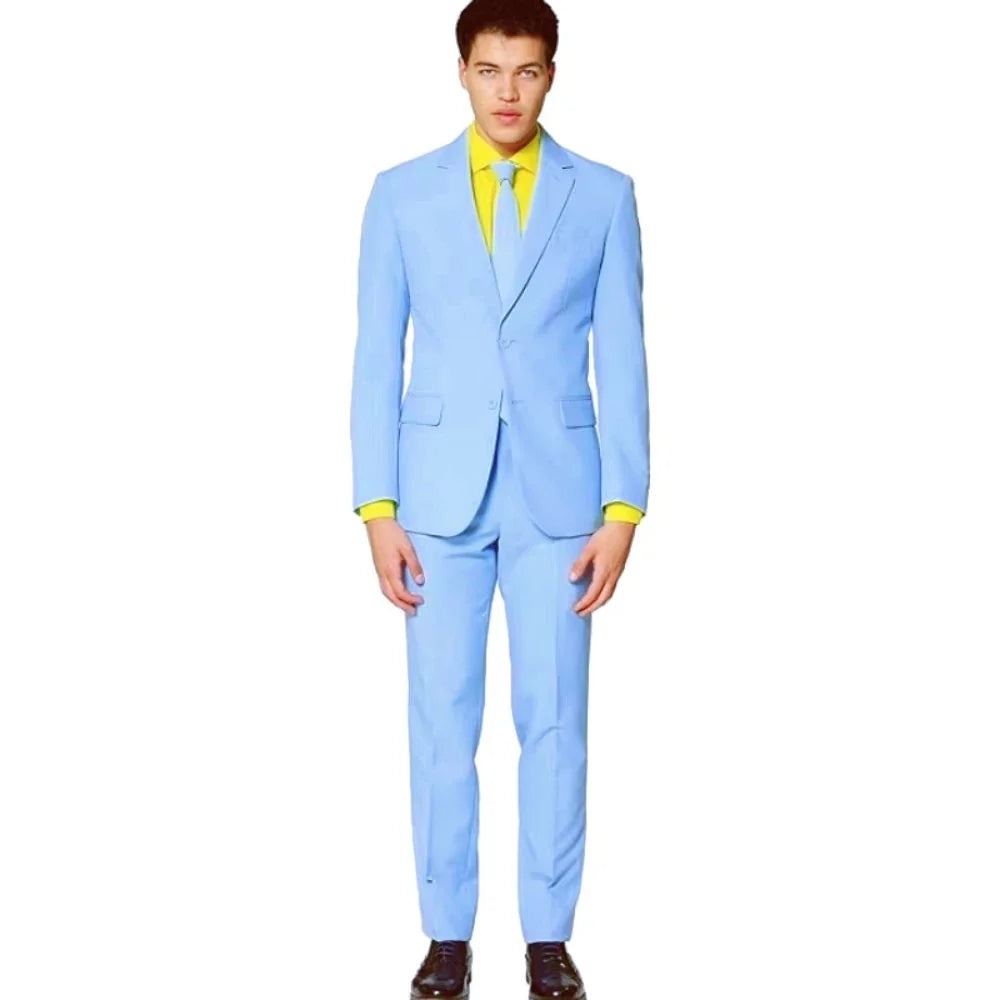 2 Pieces Business Costumes Smoking Jacket Pants Two Buttons Party Tuxedo Dress Single Breasted Men Suits For Wedding Groom