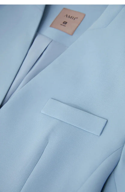 Minimalism Blazers For Women 2026 Autumn New Commuter V-neck Heart-shaped Buckle Shoulder-pad Professional Jackets 12453042