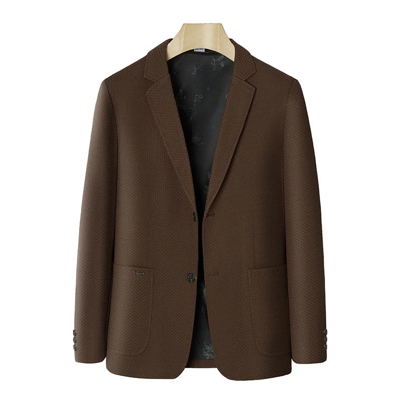 Men's Slim Fit Plaid Blazer for Weddings, Business & Casual Wear – Single Breasted