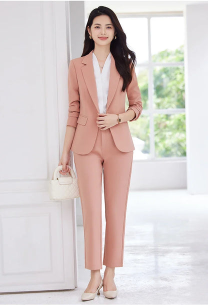 Fashionable professional women's clothing, high-quality two-piece pants + blazer. Exquisite, elegant, comfortable