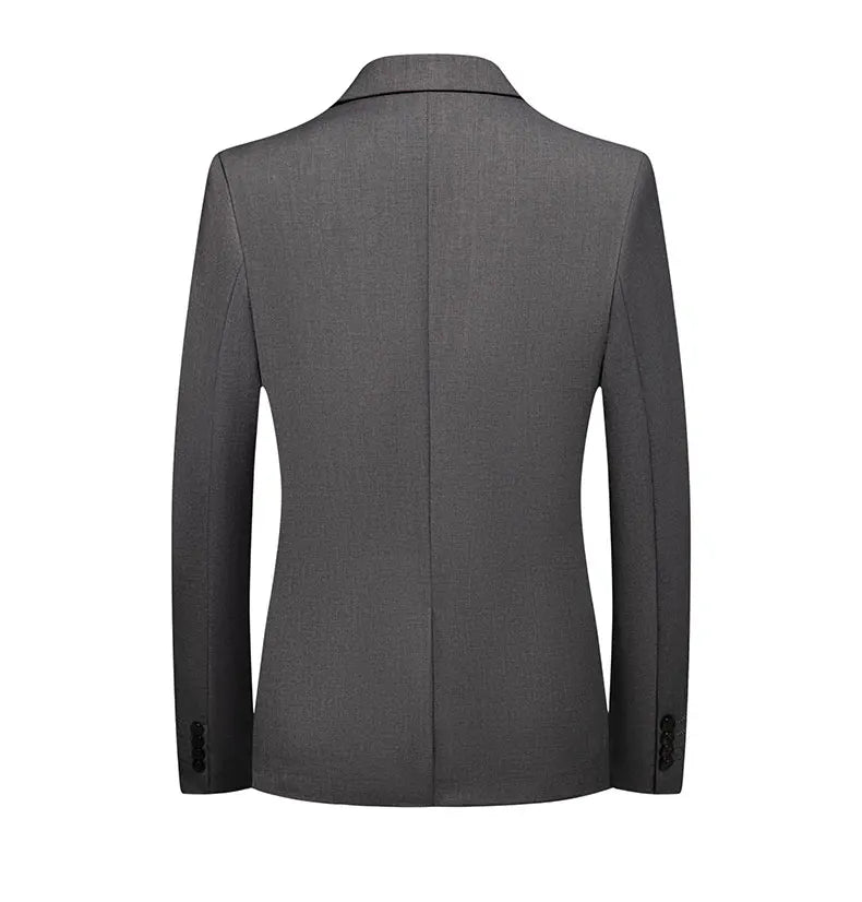 Blazer Fashion Men Business Casual Solid Color British Style Wedding Gentleman Slim Professional Formal Suit Blazer
