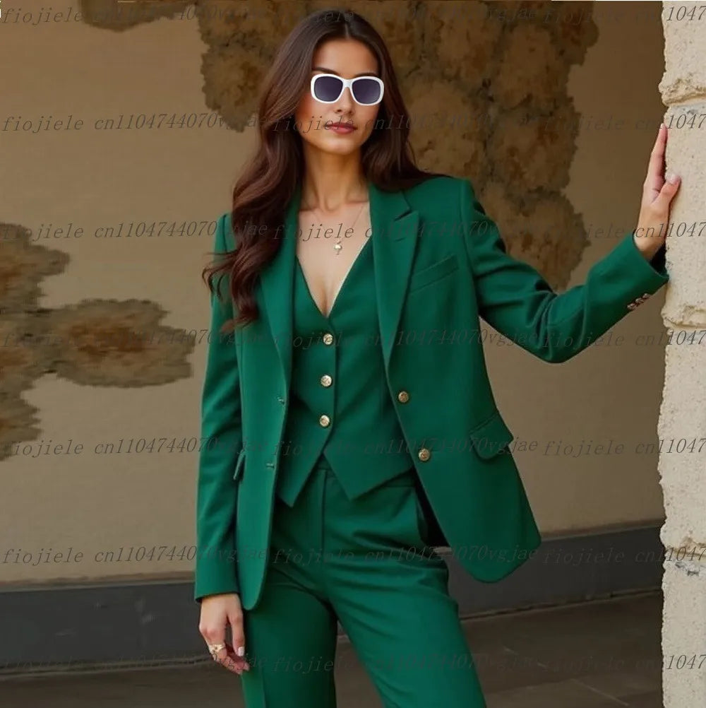 New Purple Formal Business Women Suit Wedding Party Prom Ladies Mother Girl Wife Tuxedos Costume 3 Piece Set Blazer Vest Pants