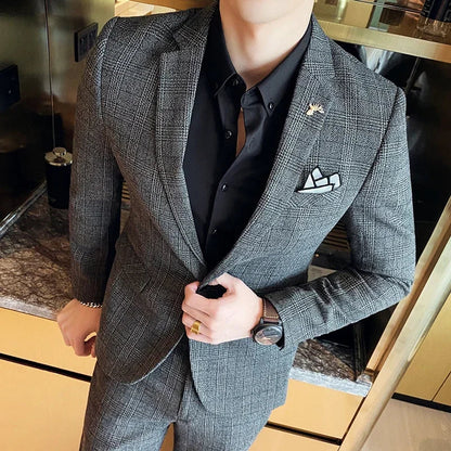 Men's Hemp Linen Suit (Blazer + Pants) – Smart Casual British Style for Business, Wedding & Everyday Wear