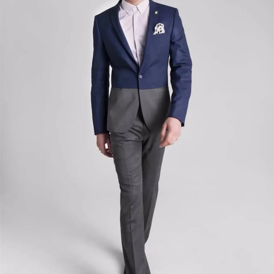 New Gray Men Suits 2022 Slim Fit Casual Summer Beach Wedding Groom Tuxedos 2 Pieces (Jacket+Pants) Bridegroom Best Man Blazer