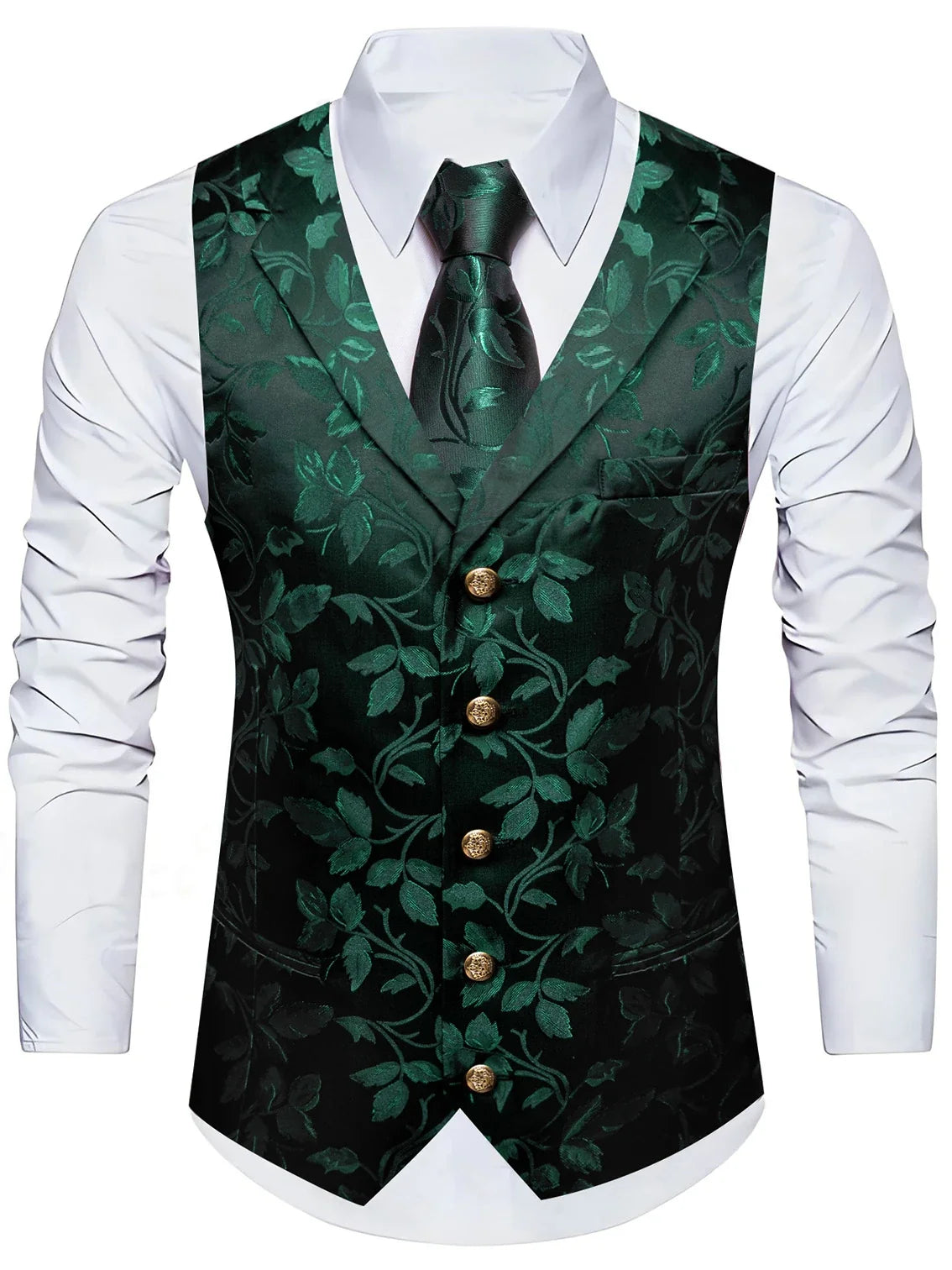 Men's Jacquard Paisley Vest with Bowtie – Formal Wedding & Tuxedo Waistcoat