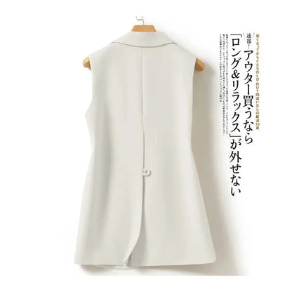 New Fashion Korean Women Vest Spring Autumn Suit Vest Sleeveless Jacket Cardigan Slim Fit Waistcoat High Quality Office Clothing