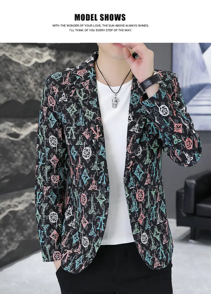 Blazer Men's fashion outdoor travel gentleman wedding Slimming Business versatile Trendy Casual Korean-style formal wear Blazer