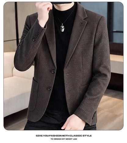 Men's Fashionable Versatile Suit 2026 Autumn Winter New Design Quality Outerwear for Business Casual Wear Trendy All-Match Jacke