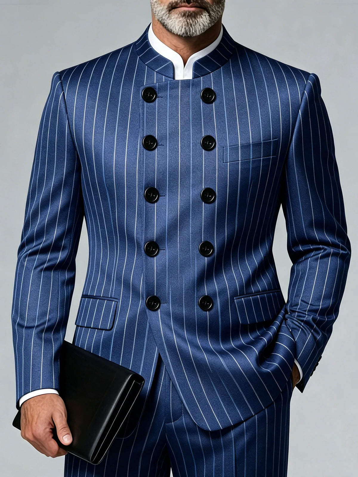Men's Luxury Classic Slim Fit Blazer Party Banquet Wedding Fashion Business Jacket For Striped Double Breasted Plus Size Wear