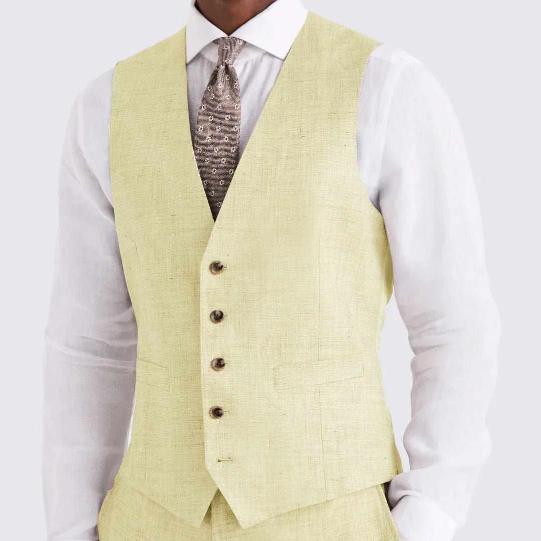 Men's Suit Vest Single Breasted V-Neck Waistcoat for Business Banquet and Casual Wear
