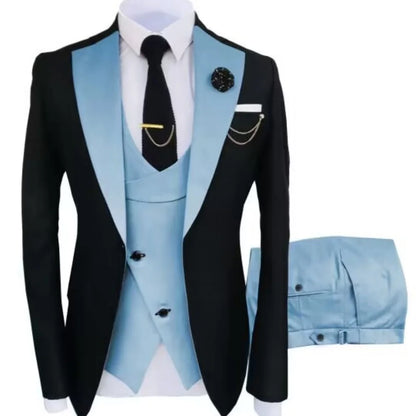 Jacket Pant Vest Set 3 Pieces Slim Fit Men's Tuxedo Suits Formal Business Groom Costume for Wedding Party Prom