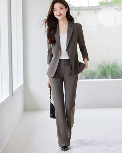 Fashion professional women's clothing, high-quality two-piece pants+jacket, exquisite elegant, new for autumn winter 2025
