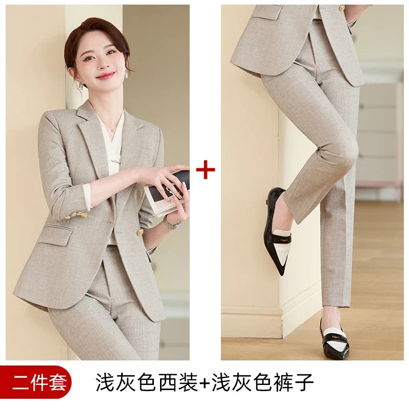 Stylish Professional Womens Boutique Pant Suit. Two-Piece Trousers + Suit Jacket, 2026 Autumn and Winter New Style