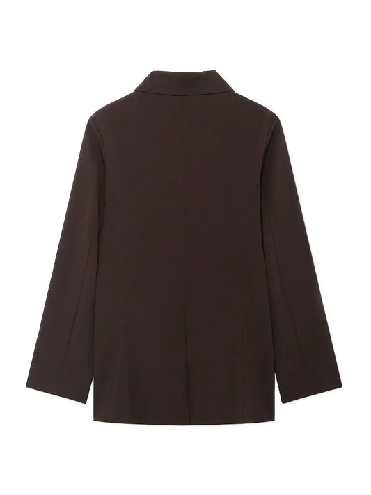 Women's Double Breasted Long Sleeve Blazer Chic Casual Office Wear Outerwear Fashion Top