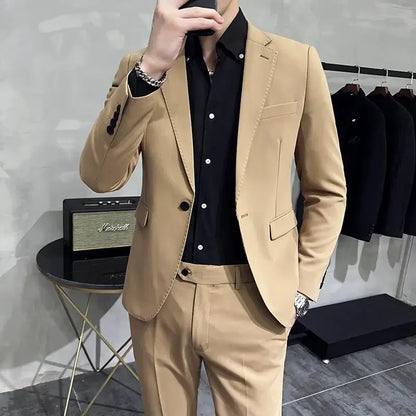 (Blazer+ Vest + Trousers) 2023 Latest Design Double Breasted Vest Men's Suit High Quality Business Simple Casual Dress Wedding