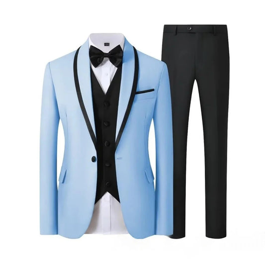 3 Piece Men Suits for Wedding Groom Tuxedos 2024 Casual Beach Custom Man Suit Set Jacket Vest with Pants Man Fahion