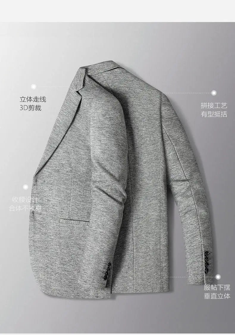 Blazer's New Men's Fashion Outdoor Travel Camping Youth Wedding Versatile, Hosting Campus Slimming Casual Korean Version Blazer