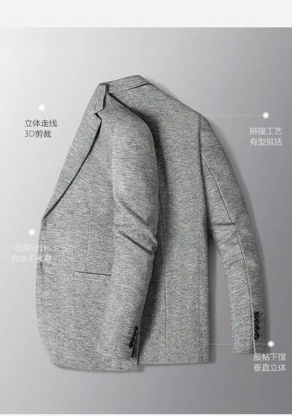 Blazer's New Men's Fashion Outdoor Travel Camping Youth Wedding Versatile, Hosting Campus Slimming Casual Korean Version Blazer