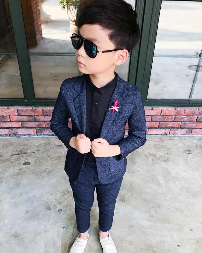 Kids Wedding Ceremony Slim Suit Children Formal Blazers Pants 2Pcs Photography Clothes Good Quality Baby Boys Handsome Suit