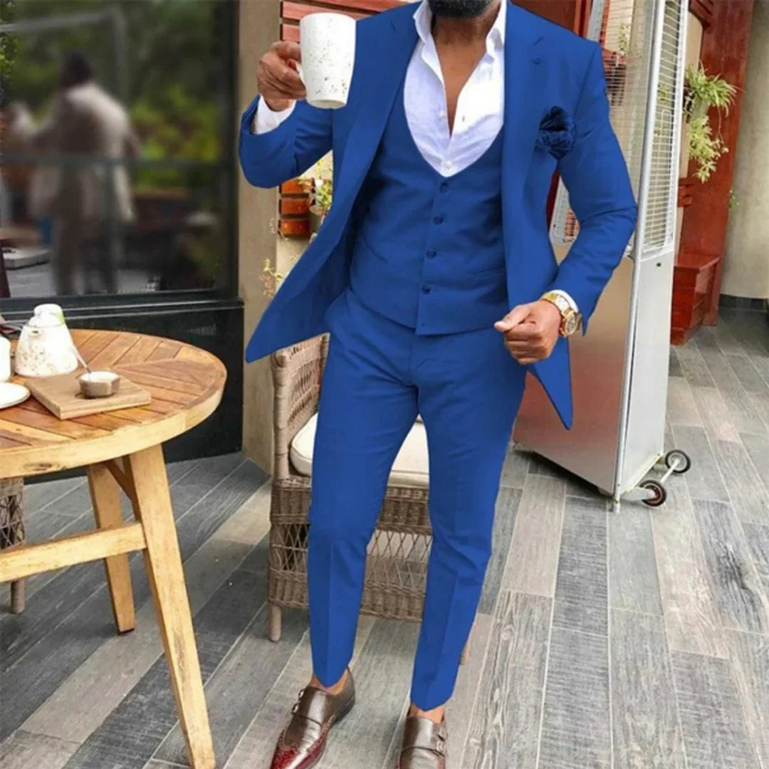 Slim Fit Men Suits for Wedding 3 Piece Casual Style Male Fashion Costume Jacket Waistcoat with Pants Groom Tuxedo