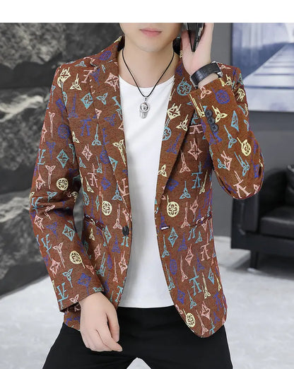Blazer Men's fashion outdoor travel gentleman wedding Slimming Business versatile Trendy Casual Korean-style formal wear Blazer