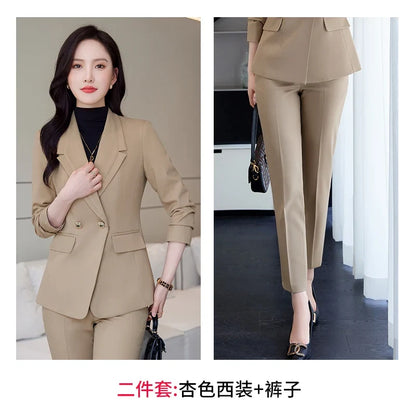 Professional Long-Sleeved Trouser Suits for Women, Fashionable Trousers, High Quality, Show, Elegant, New, Autumn and Winter
